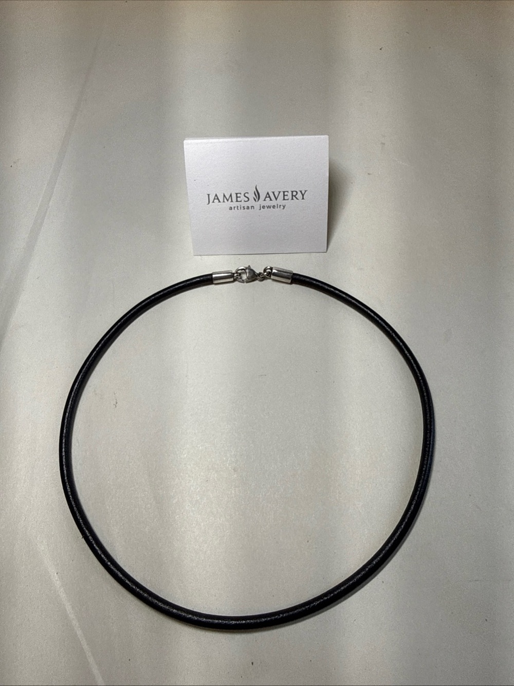 James Avery RETIRED 925 & Black Leather Necklace